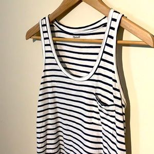 Madewell Blue & White Striped Tank Top